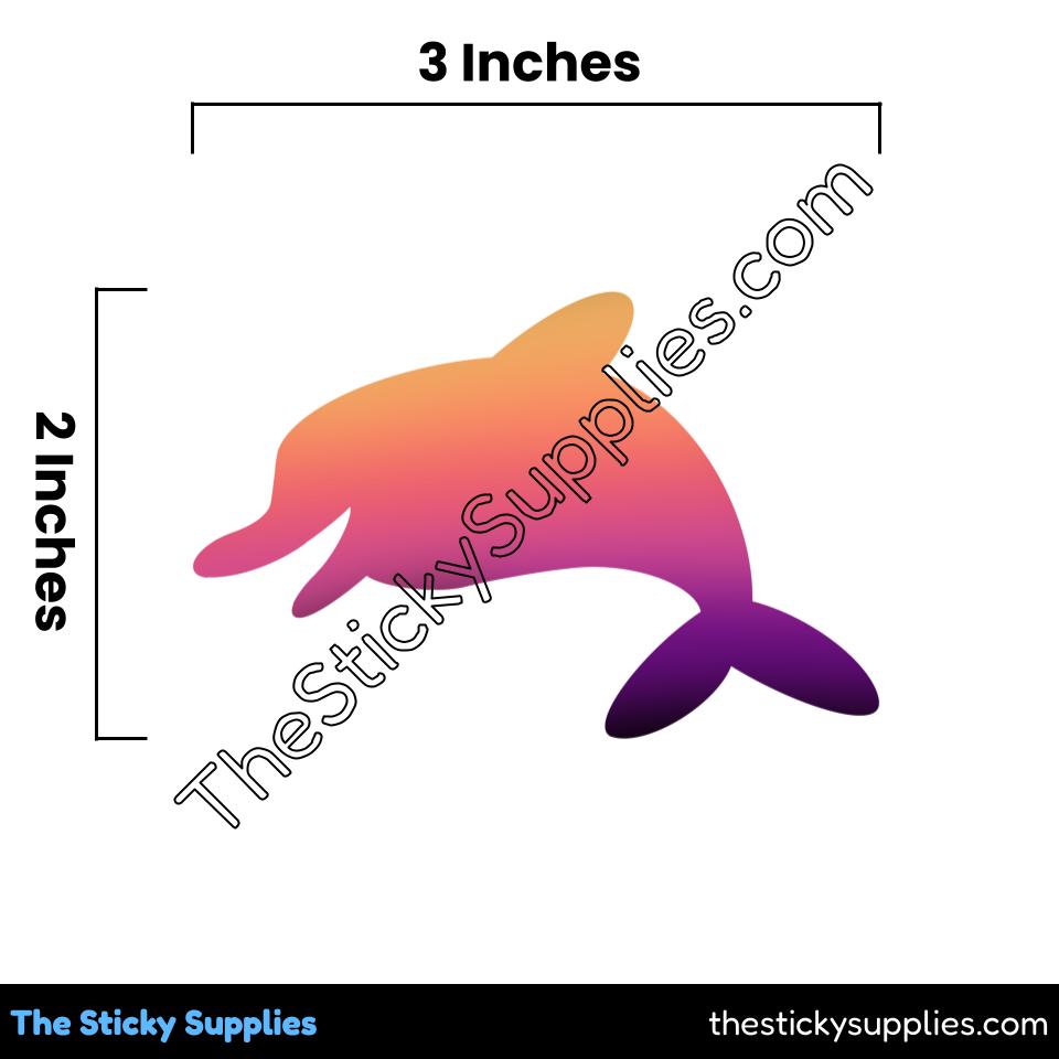 Waterproof Stickers Custom | Rainbow Dolphin | The Sticky Supplies