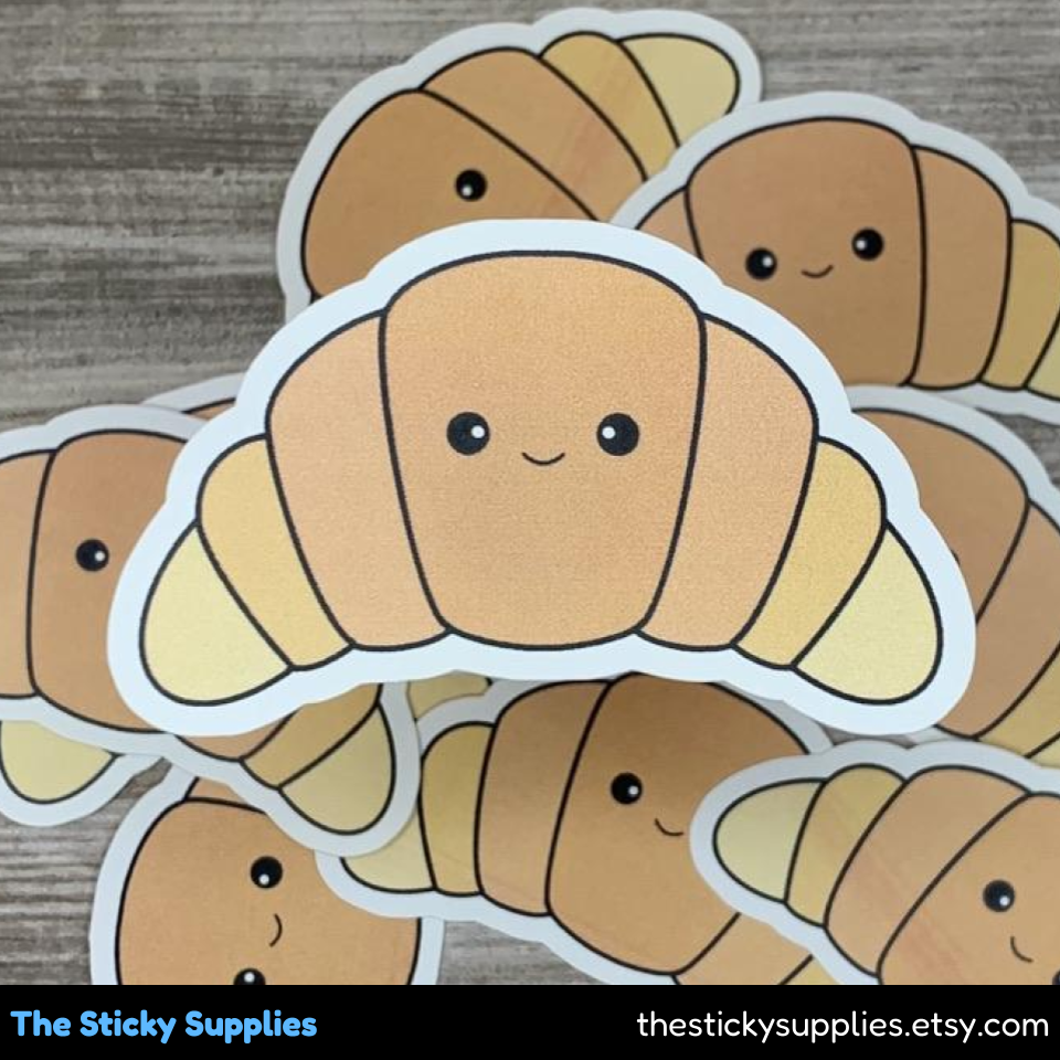 Customizable Waterproof Stickers - Croissant | The Sticky Supplies