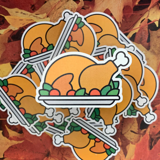 Thanksgiving Turkey Polyester Sticker