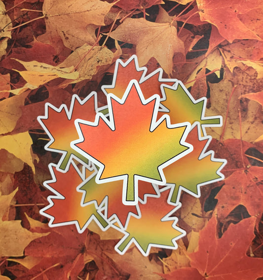Fall Leaf Polyester Sticker